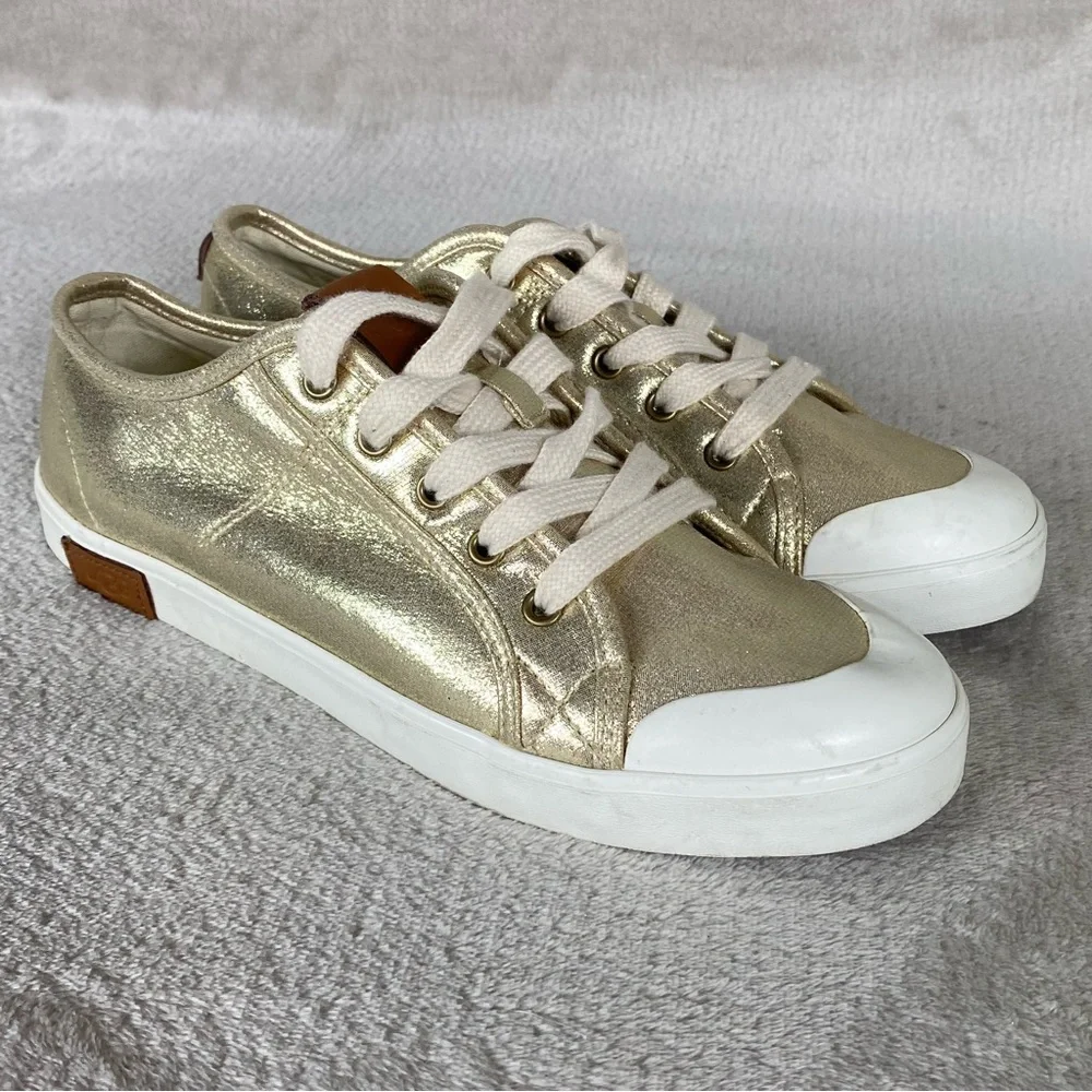 UGG‎ Shoes Girls Size 6 Gold Metallic Low Top Lace Up Casual Sneakers 1011823K